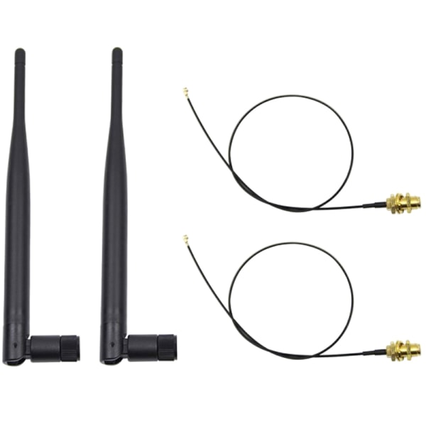 WiFi-antenne 5dbi 21cm U.FL/IPEX til RPSMA Pigtail-kabel 2,4GHz
