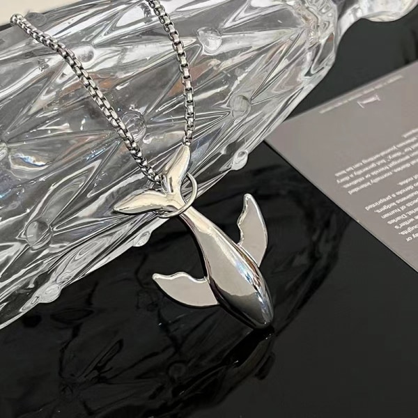 Fashion Whale Titanium Steel Pendant Halsband Utsökt Whale S 70cm chain