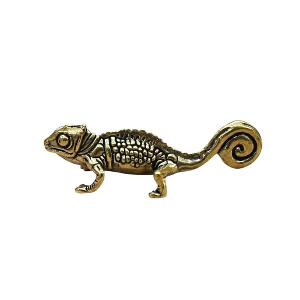 Gecko Figur Hjemmeinnredning Små Antikke Messing Dyrefigurer Te