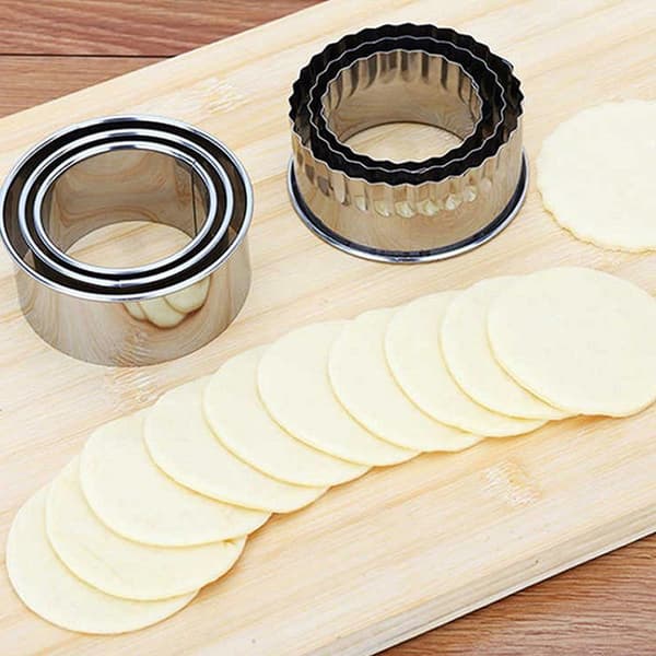 3 stk. rund kiksform i rustfrit stål, dumpling-skærer DIY P B