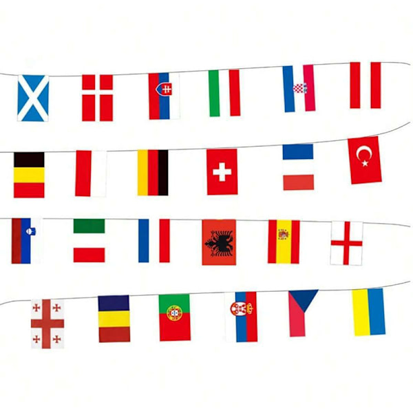 2024 EM-fotbollsmästerskap Vimplar Flaggor Europeiska Flaggor 14x21cm