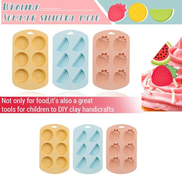 Vattenmelon Jordgubbe Citronformad Silikonform DIY Fondant Pu Blue