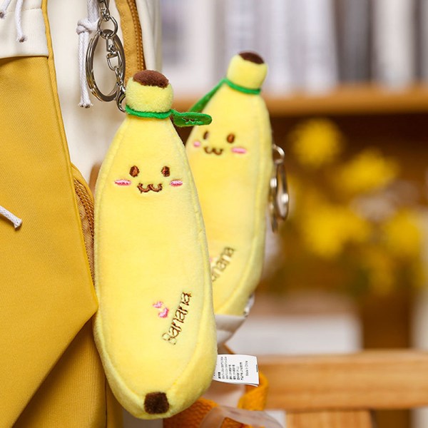 Ny banan Plys legetøj frugtfyldte dukker nøglering feriegave