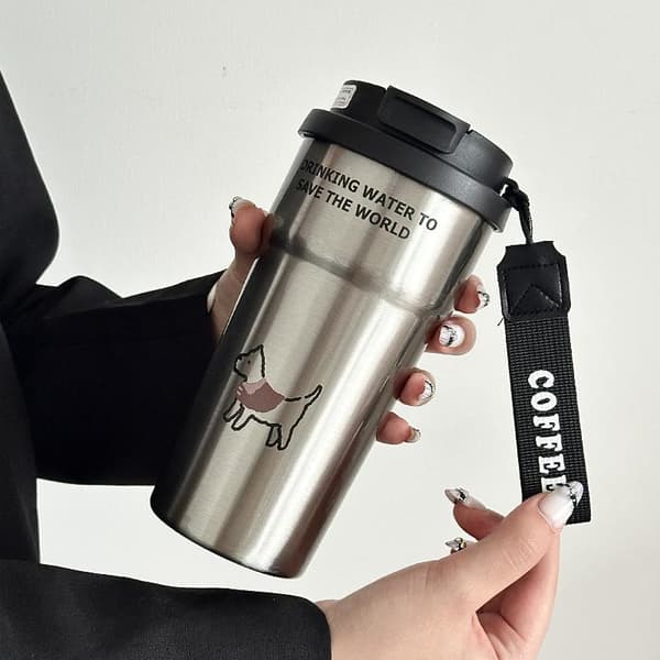 e Isolert Kaffekopp St Bærbar Dobbel Drikkemunn White