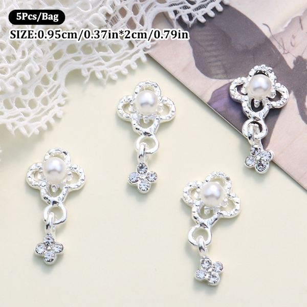 5 st Nail Diamond Nail Art Decor Pearl Pendant Diamond Nail Dri A6