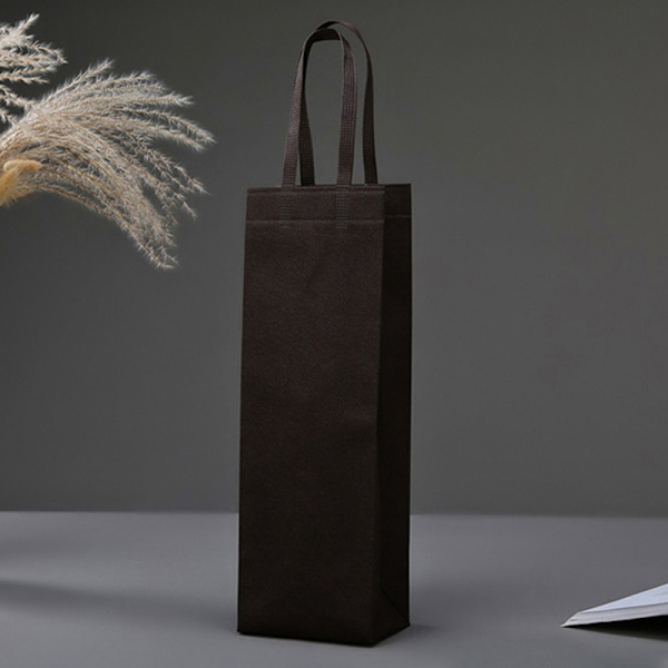 1 stk vinflaske gaveposer i non-woven stoff med håndtak til bryllup CoffeeSingle