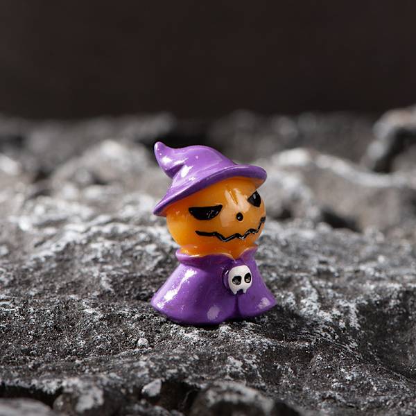 Mikro landskap Halloween dekorasjon tilbehør gresskar harpiks A8