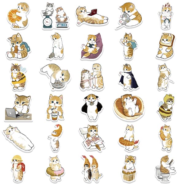 64st e Cat Sticker Djurdekaler Barnleksaker Scrapbook Laptop Gr