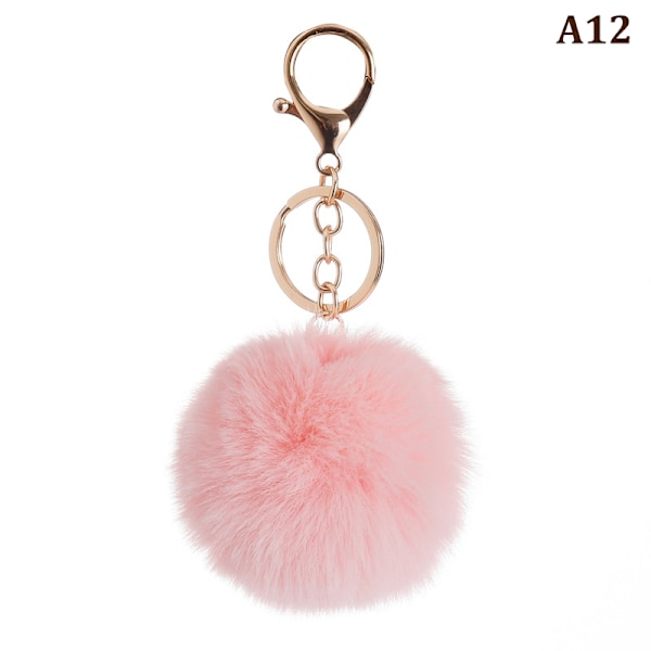 8cm e Key Pehmeä Fluffy Fur Ball Avaimenperä Fluffy Avaimenperät Trink A12