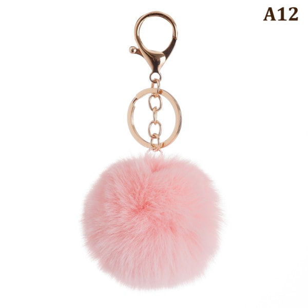 8cm e Key Soft Fluffy Fur Ball Nøkkelring Fluffy Key Chains Trink A12