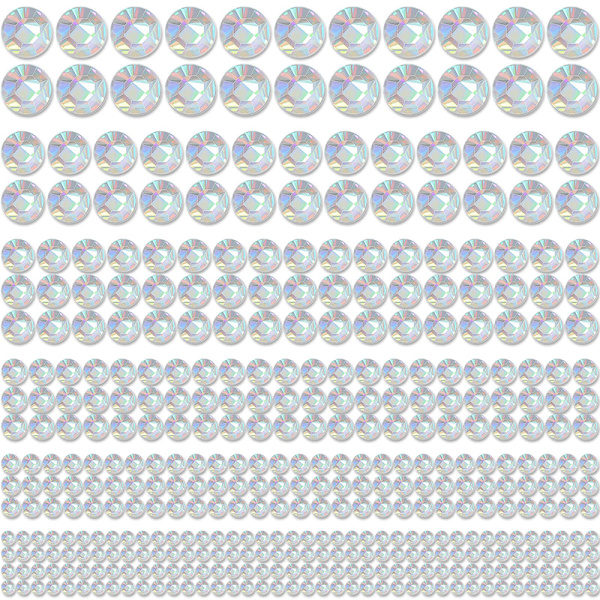 1 ark Crystal AB Hår Rhinestones Stickers Selvklæbende ansigt 4MM