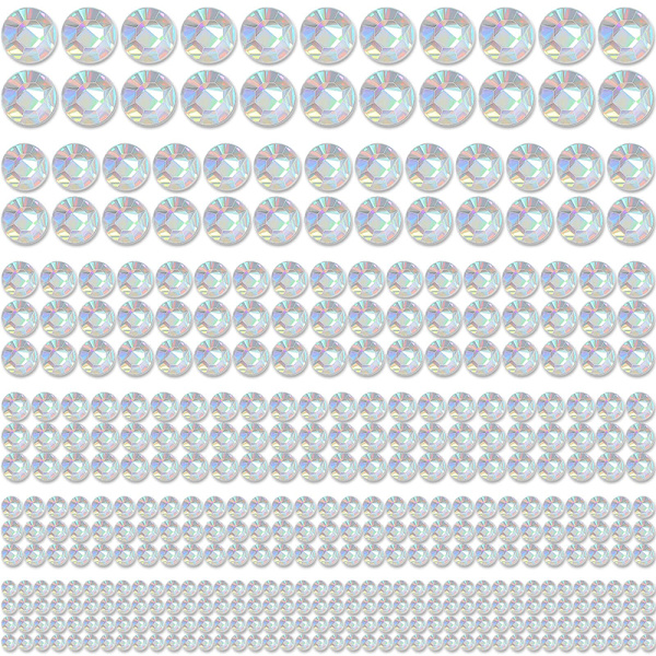 1 ark Crystal AB Hår Rhinestones Stickers Selvklæbende ansigt 4MM