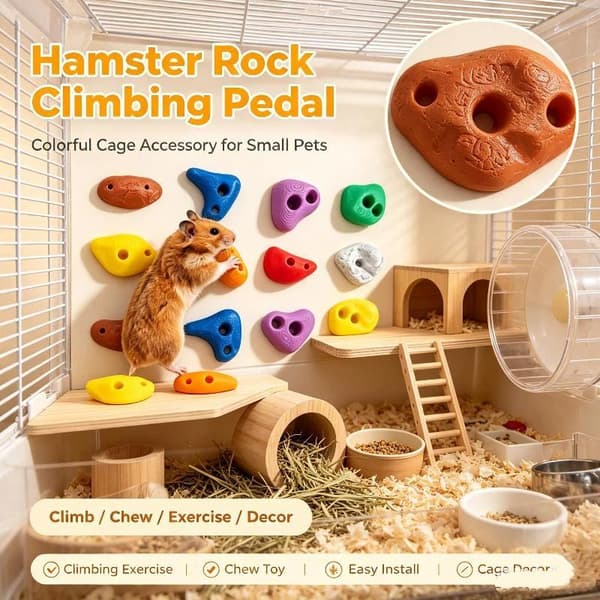 16 stk Hamster Klatresteiner Fargerike Plast Klatregrep Reise
