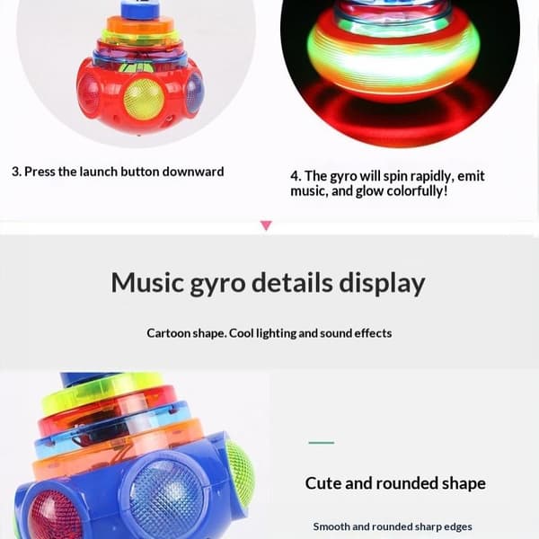 1 stk UFO Musik Gyroskop Med Løfter Blinker LED Lys Lyd onesize