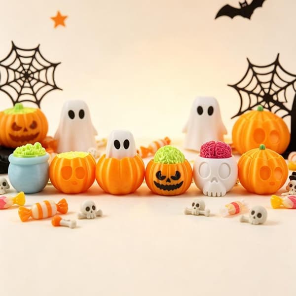 1 stk lysende Halloween-leketøy gresskar spøkelse nøkkelring - 3D-printet A3