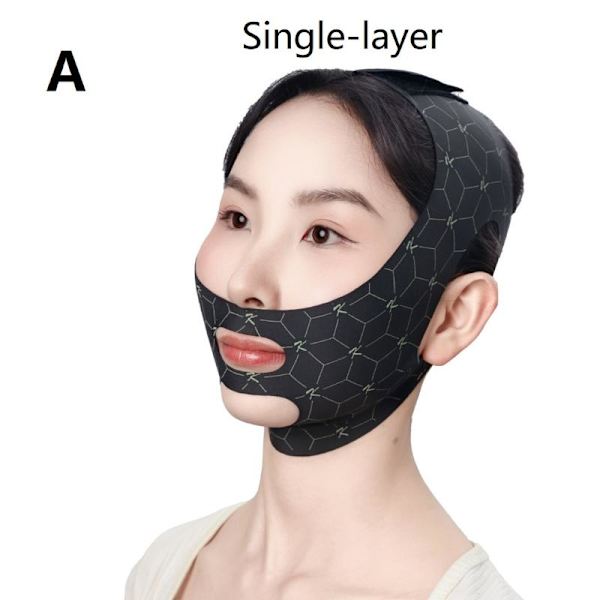 Elastisk V-formad maskrem Dubbelpress Ansiktsskulpterande Mask A