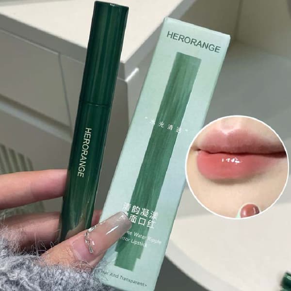 Vannblank Speil Solid Lip Gloss Lepper Plumper Leppepomade Skjønnhet A1