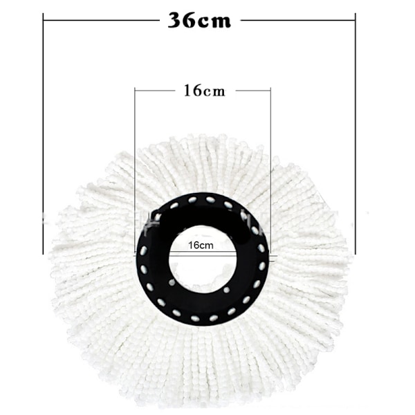 Roterende rund 16mm moppehode mikrofiberklut moppeklut erstatning