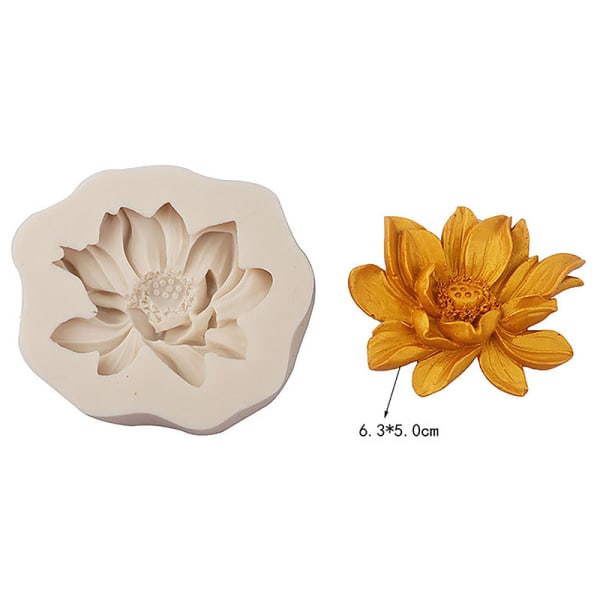 1 Stk Peon Solsikke Lotus Silikonformer Rose Blomsterform Des D