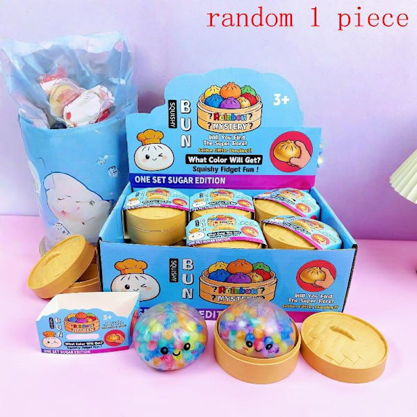 1 kpl paine-dumpling-squishies-e-värikäs pullalelu lapsille A3