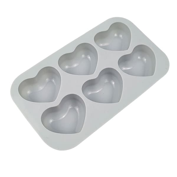 1 st 6-håls silikonform för kakor 3D kärlekspersika form DIY B Gray