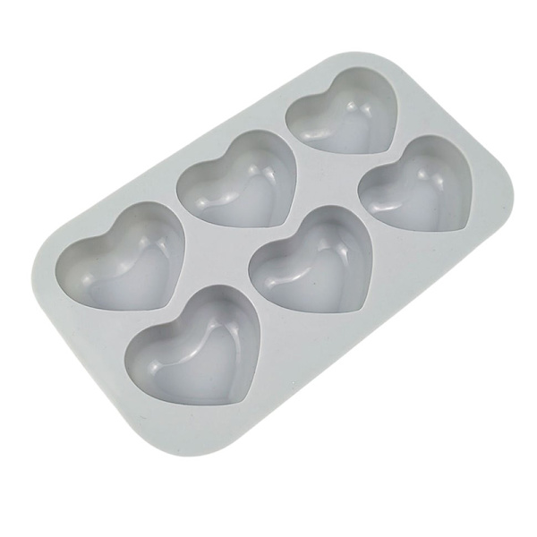 1 stk. 6-huls silikone kageforme 3D kærlighed fersken form DIY B Gray