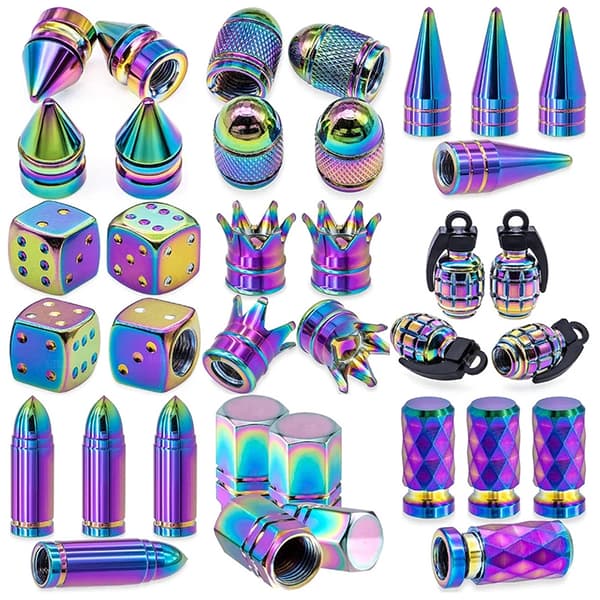 4/5PCS Däckventilhattar Anodiserad Aluminium Hjulventilskydd Tillbehör A6