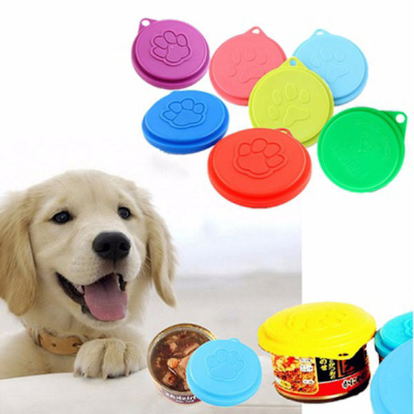 Pet Hund Kat Opbevaringsdåse Blikdæksel Låg Top Cap Random Color Reu