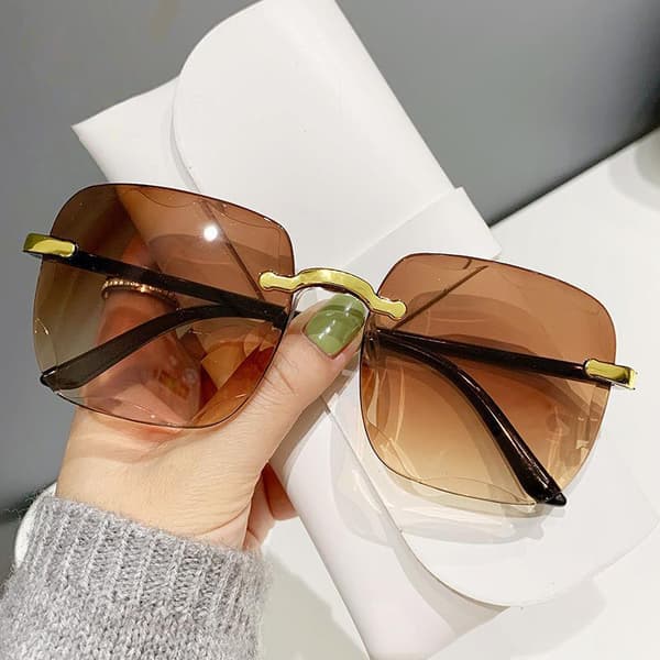 Gradient Eyeglasses Lady UV Protection Shade Solbriller Square A3