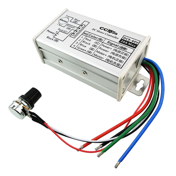 Trinnløs DC Motor PWM Hastighetskontroller DC9-60V 20A Motorpuls