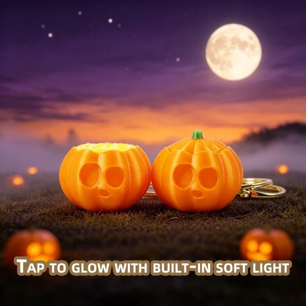 1 stk lysende Halloween-leketøy gresskar spøkelse nøkkelring - 3D-printet A3