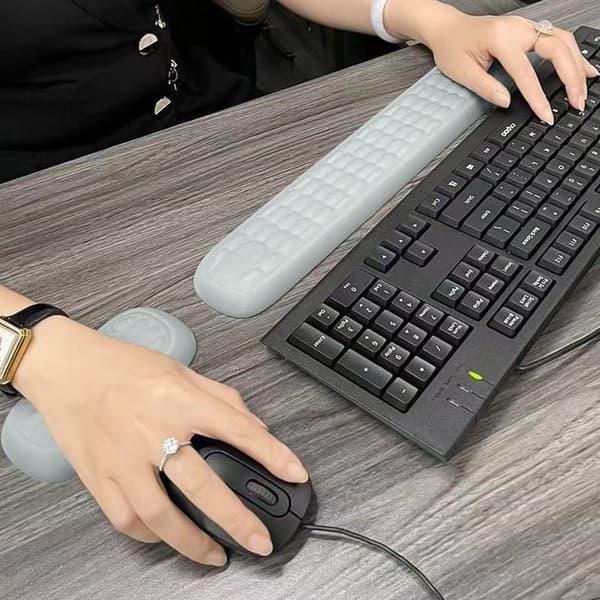 Musematte Tastatur Håndleddsbeskyttelse Hvilepute Kontor Skrivebeskyttelse Black L