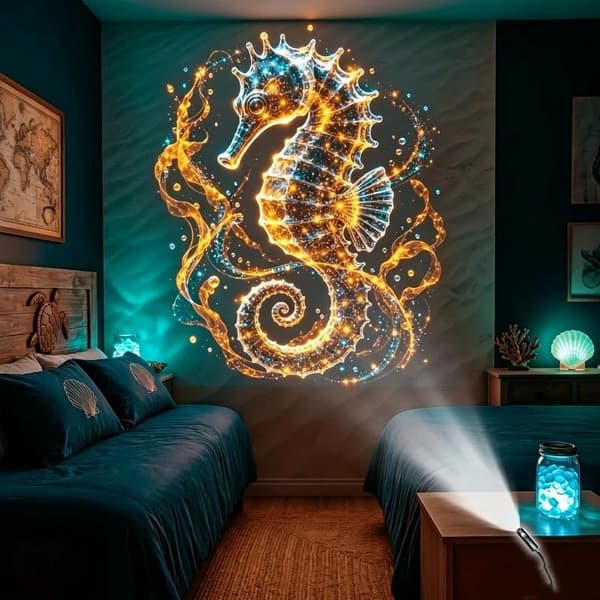 1Set Ocean USB-projektor Nattlampa Hem Sovrum Tak Proje Onesize