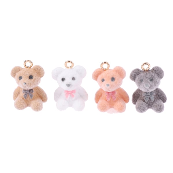 Flockande liten björn hänge DIY smycken örhänge halsband Materi Orange