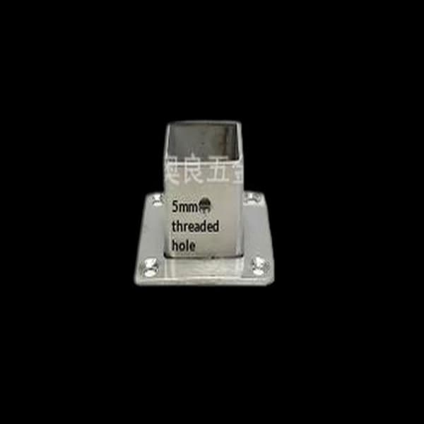 Firkantet stolpefot i rustfritt stål, flensankerbase, kraftig 2