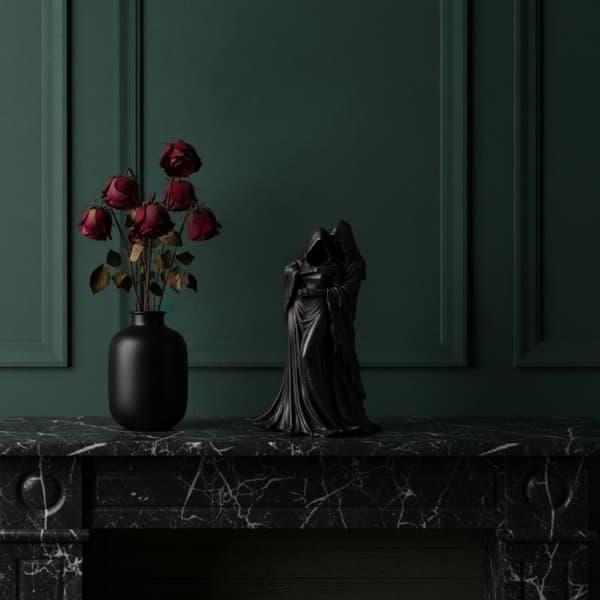 3D-printet \"Grim Reaper\"-statue av et klempar, perfekt til Halloween