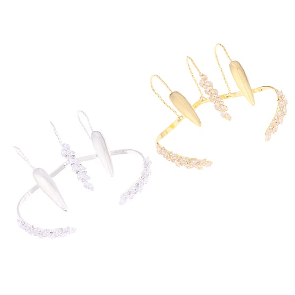 Boho Löv Zirkon Palm Manschett Armband Kvinnor Justerbart Mode Ba Silver