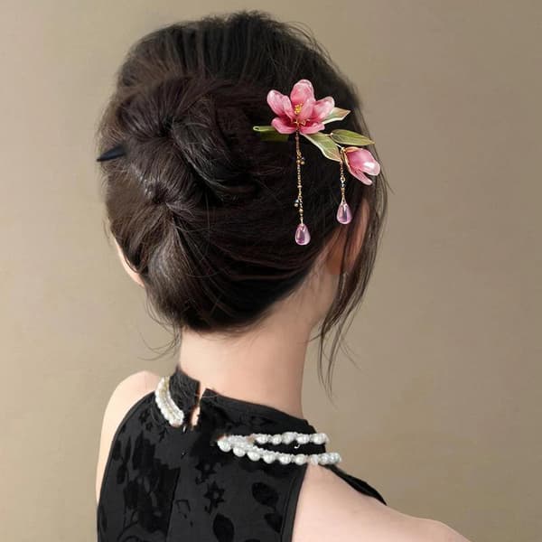 Blomsterhårpinne Hårnål Retro Tradisjonell Hanfu Blomst