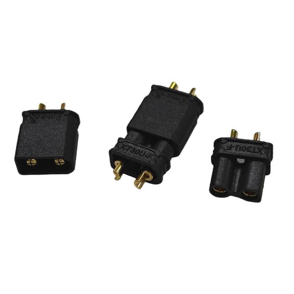 2/6/10 par XT30-U han- og hunstik strømbatteri 2pairs XT30 Black