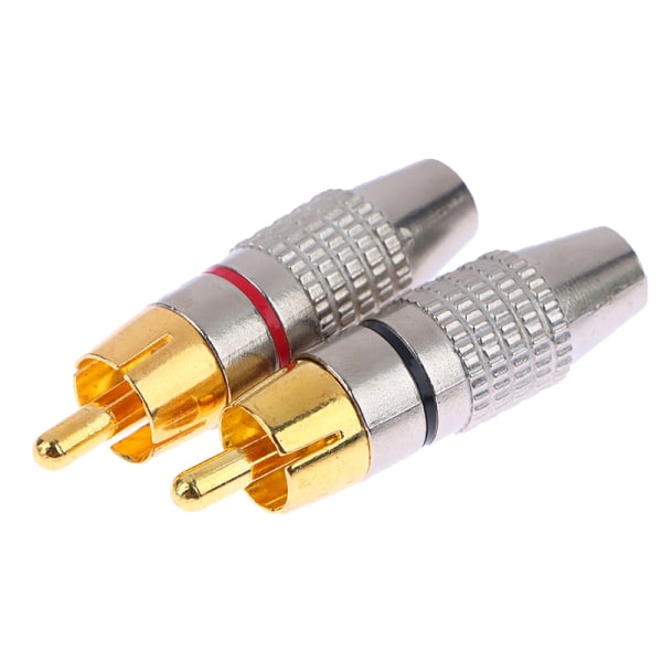 2 stk RCA hannkontakt Non Loddeplugg Adapter For o Kabelplus 2Pcs