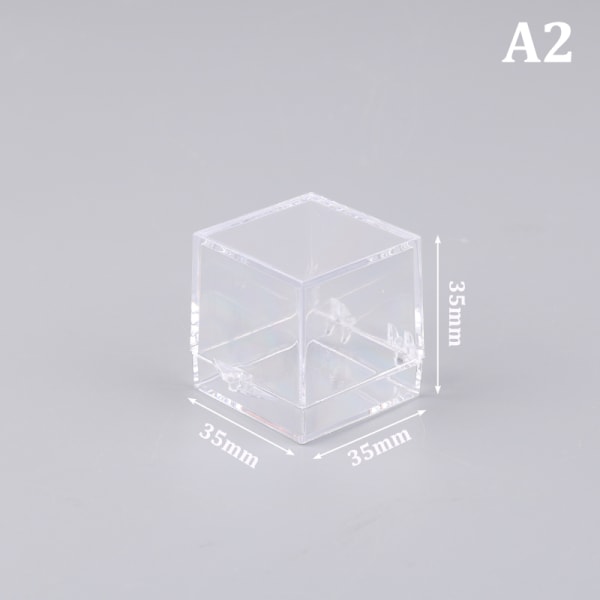 1 stk. Oppbevaringsbokslokk Gemstone Display Mynt Clear Container Spes A2