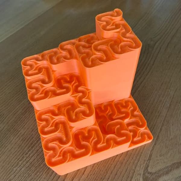 3D-printet Hilbert-kurve kuglebane A5