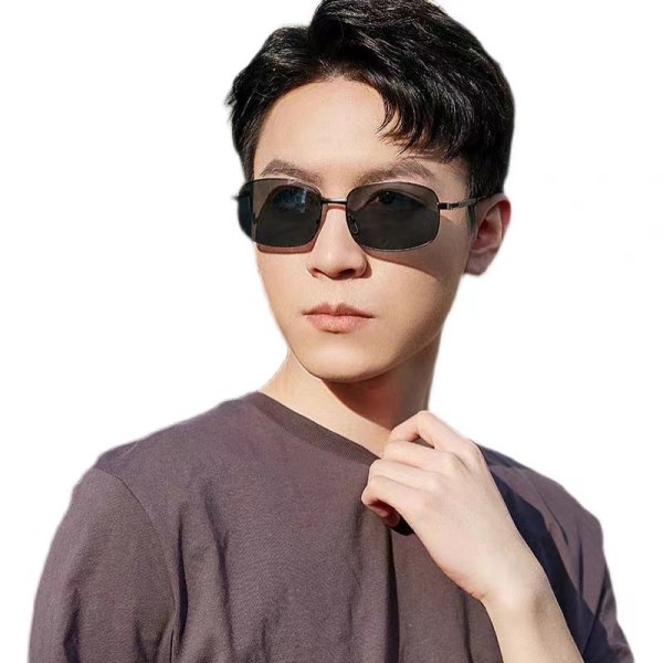 Alloy Fold Photochromic Solglasögon Polarized Men Folding Sun Gl A