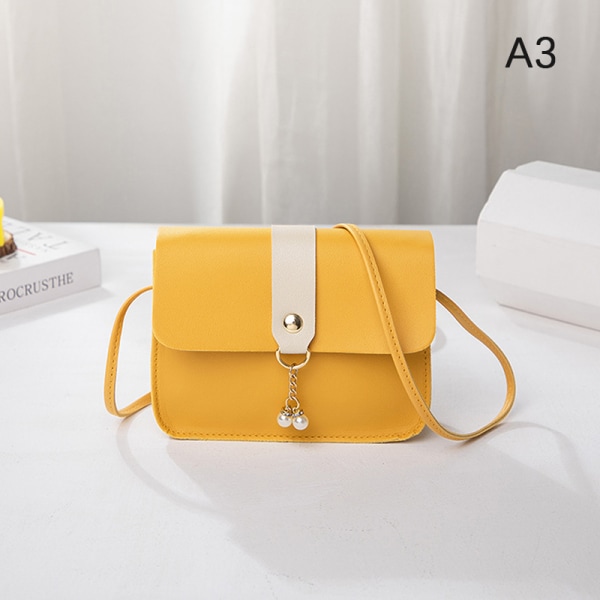 Kontrast Dame Skuldertaske Simple Pearl Pendant Luxury Designe Yellow
