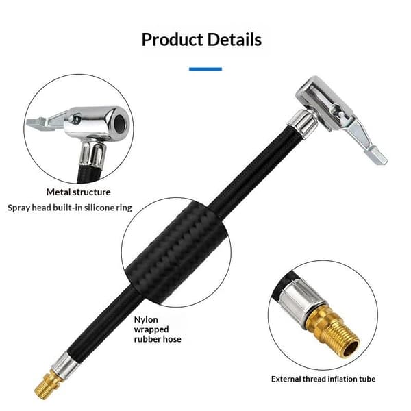 Bildäck Luftpump Slang Uppblåsbar Pump Förlängningsrör Adapter A1