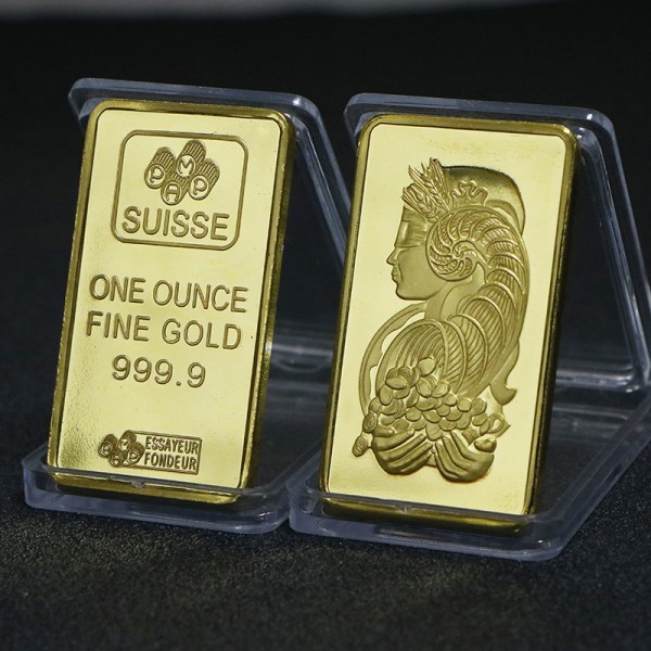 Guldpläterad skiktad bullion Bar Schweiz Credit Commemorativ