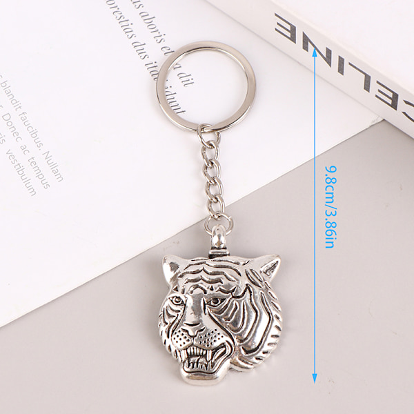 Kaksipuolinen Tiger Head avaimenperä Eläinpatsas riipus avaimenperä C