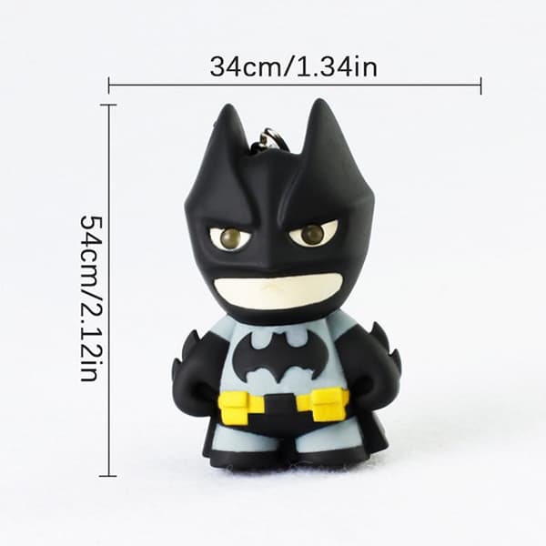 Batman Led Lighting Lyd Nøkkelringer Kreative gaver Bagpack Pend