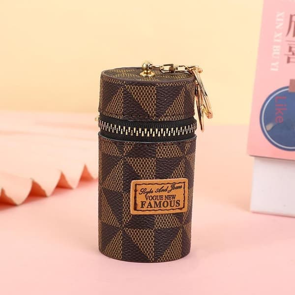 Mini Retro PU Läder Läppstiftsfodral Med Dekorativ Silkeshalsduk A2