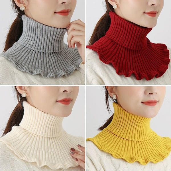Varm strikket krage Ull Dame Turtleneck Knitted False Col A10